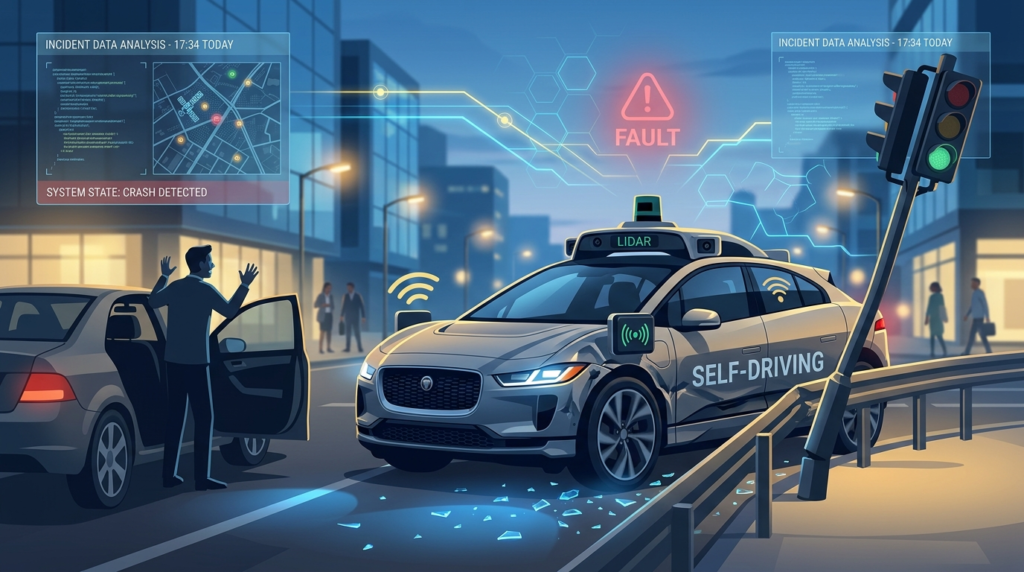 Self-driving car accident today